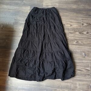 Mariella Linen Maxi Skirt - Black Peppermayo